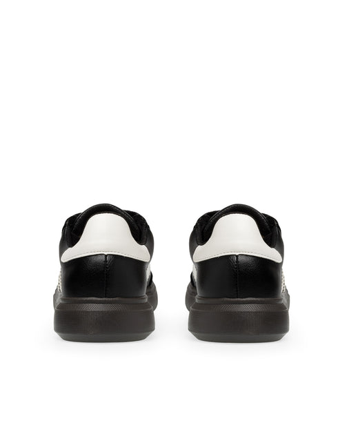 Tenis Negro Básico Franjas Blancas 1007